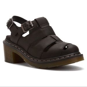 Brown doc marten heeled sandals Sz 7